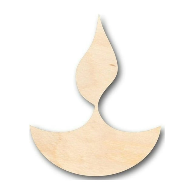 Unfinished Wood Diwali Shape - Craft - up to 46" DIY 4" / 1/2"