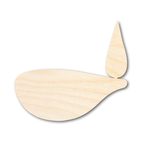 Unfinished Wood Diya Shape | Diwali | Craft Cutout 16" / 1/4"