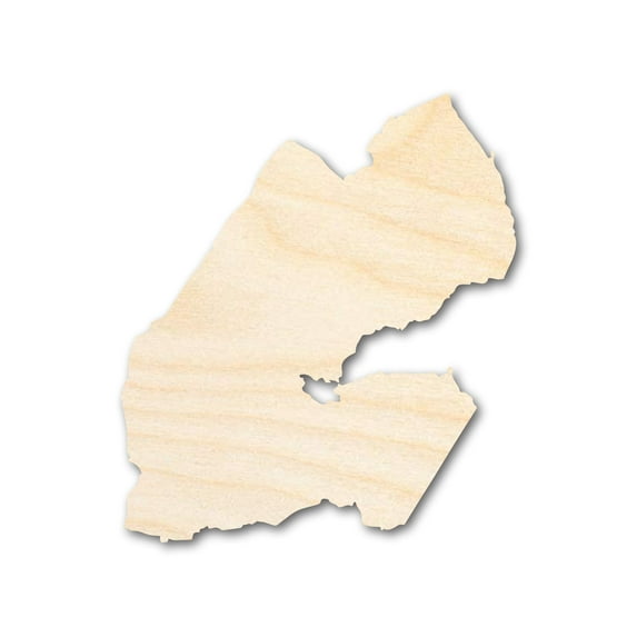 Unfinished Wood Djibouti Country Shape - East African Craft - up to 46" DIY 18" / 1"