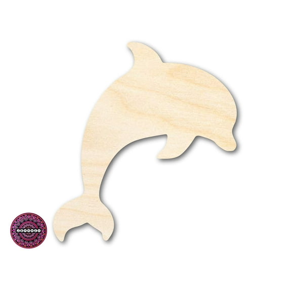 Unfinished Wood Dolphin Shape 5" / 1/4"