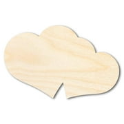 Bigger Better | Unfinished Wood Double Heart Shape | DIY Craft Cutout | 24" / 1/2"