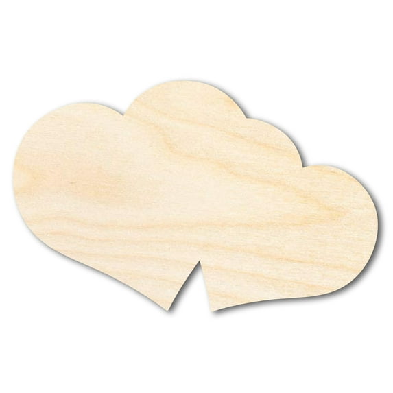 Unfinished Wood Double Heart Shape - Love Craft - up to 46" 46" / 1/2"
