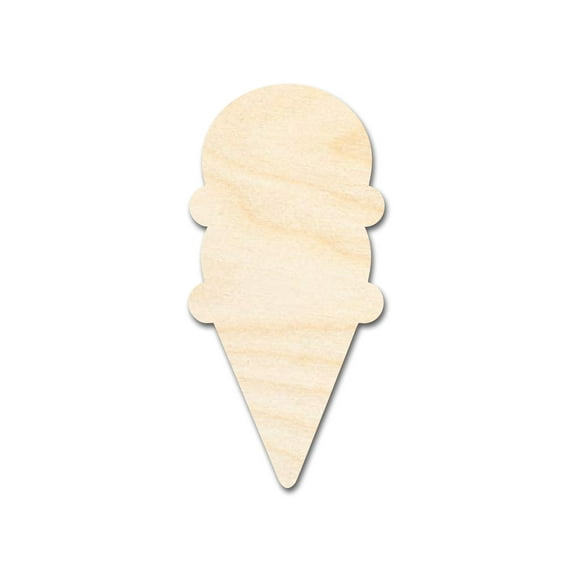 Unfinished Wood Double Scoop Ice Cream Shape 5" / 1/8"