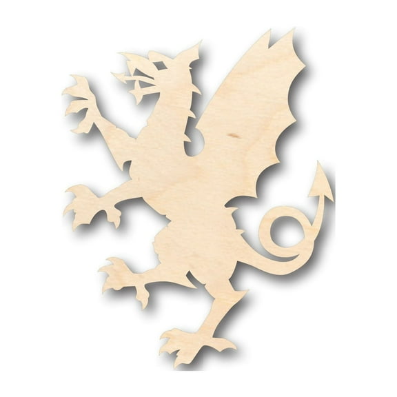 Unfinished Wood Dragon Shape - Craft - up to 46" DIY 8" / 1/8"