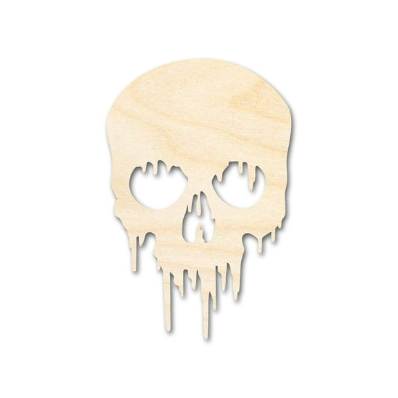 Unfinished Wood Dripping Skull Shape 3" / 1/4"