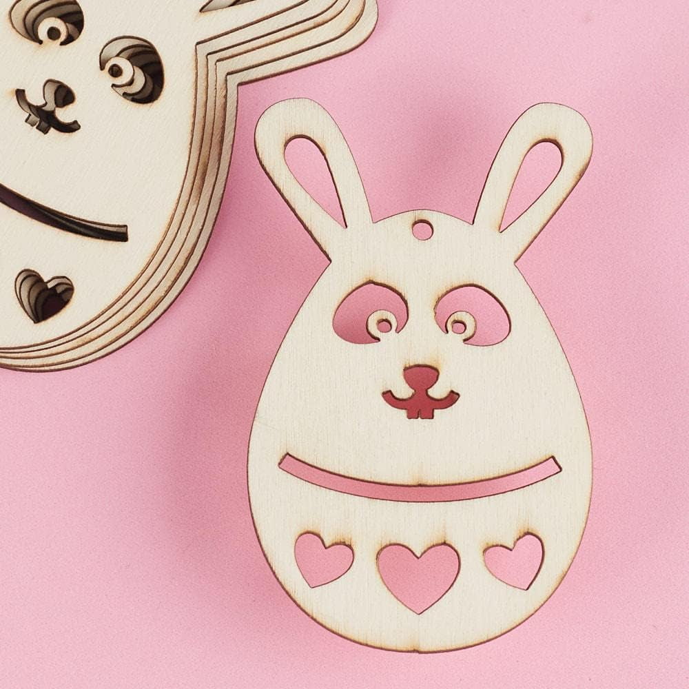Unfinished Wood Easter Bunny Egg Cutouts Set Of By Blank Wooden Bunny