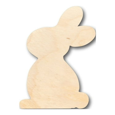 Unfinished Wood Easter Bunny Shape - Craft - up to 46" DIY 4" / 1/8"