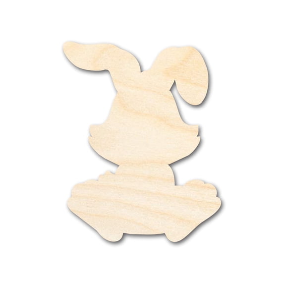 Unfinished Wood Easter Bunny Shape | DIY Craft Cutout 10" / 3/4"
