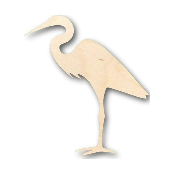 Unfinished Wood Egret Shape - Animal - Wildlife - Craft - up to 46" DIY 3" / 1/4"