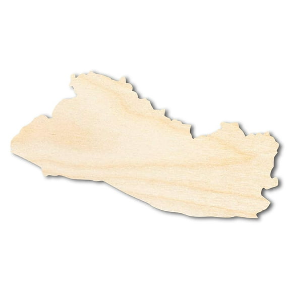 Unfinished Wood El Salvador Country Shape - Central America Craft - up to 46" DIY 20" / 1/8"