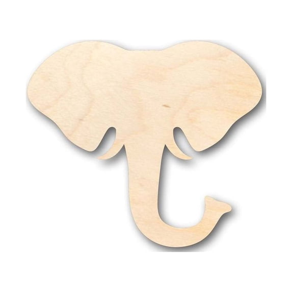 Unfinished Wood Elephant Head Shape - Animal - Wildlife - Craft - up to 24" DIY 6" / 3/4"
