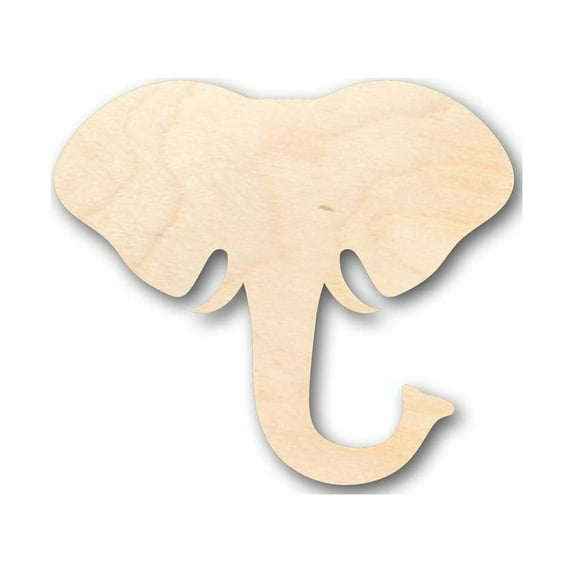 Unfinished Wood Elephant Head Shape - Animal - Wildlife - Craft - up to 46" DIY 18" / 1/2"