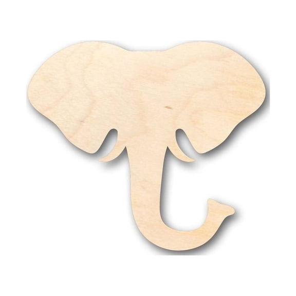 Unfinished Wood Elephant Head Shape - Animal - Wildlife - Craft - up to 46" DIY 5" / 1/8"