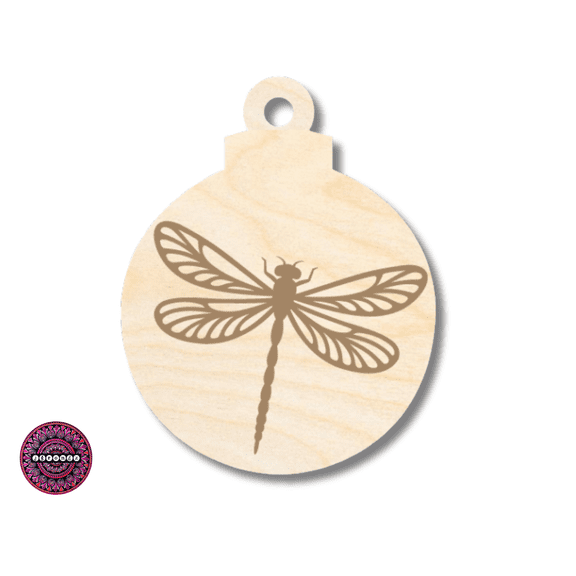 Unfinished Wood Engraved Dragonfly Ornament Shape 18" / 1/8"