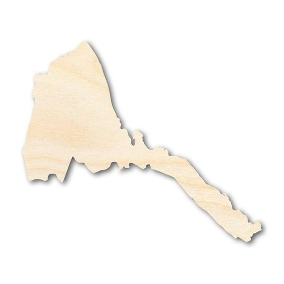 Unfinished Wood Eritrea Country Shape - East African Craft - up to 46" DIY 14" / 1/8"