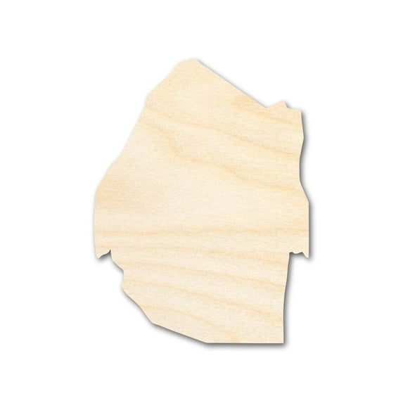 Unfinished Wood Eswatini Country Shape - South African Craft - up to 46" DIY 20" / 1"