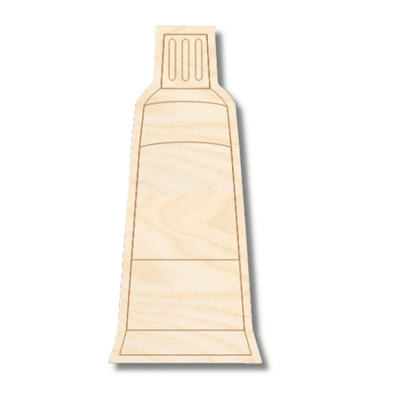 Unfinished Wood Etched Acrylic Paint Tube Shape 4" / 1/4"