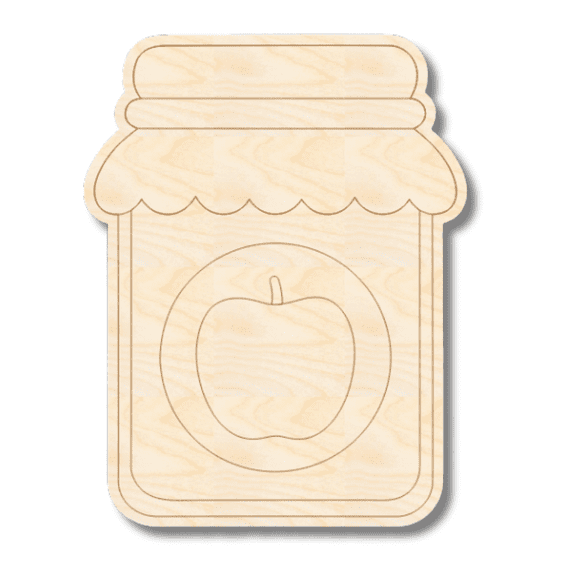 Unfinished Wood Etched Apple Jam Shape | Paint By Line Crafts 24" / 1/8"