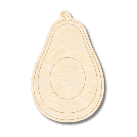 Unfinished Wood Etched Avocado Shape | Paint By Line Crafts 24" / 1/8"