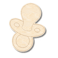 thumbnail image 1 of Unfinished Wood Etched Binky Shape 16" / 1/4", 1 of 2