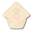 thumbnail image 1 of Unfinished Wood Etched Bird House Shape 7" / 1/4", 1 of 2