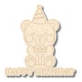 thumbnail image 1 of Unfinished Wood Etched Birthday Bear with Gift Shape | Paint By Line Crafts 18" / 1/8", 1 of 1