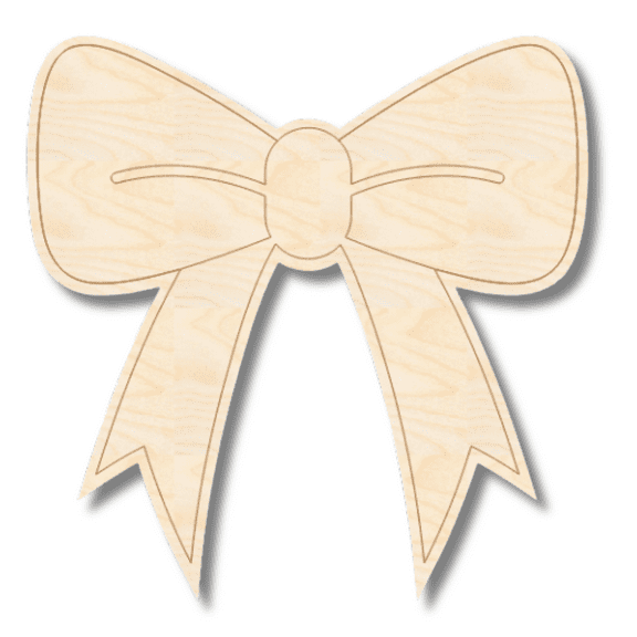 Unfinished Wood Etched Bow Shape 16" / 1/4"