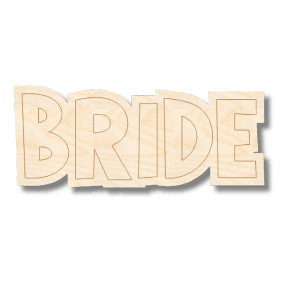 Unfinished Wood Etched Bride Shape | Paint By Line Crafts 3" / 1/4"