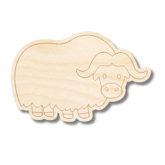 Unfinished Wood Etched Buffalo Shape 4" / 1/8"