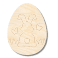 thumbnail image 1 of Unfinished Wood Etched Bunny Pattern Egg Shape 6" / 1/8", 1 of 2