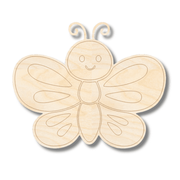 Unfinished Wood Etched Butterfly Shape 16" / 1/4"