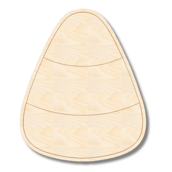 Unfinished Wood Etched Candy Corn Shape | Paint By Line Crafts 3" / 1/8"