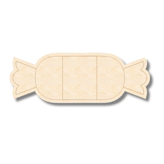 Unfinished Wood Etched Candy Shape | Paint By Line Crafts 10" / 1/8"