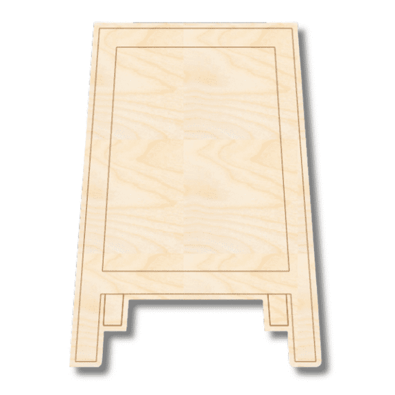 Unfinished Wood Etched Chalk Easel Shape 5" / 1/4"