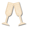 thumbnail image 1 of Unfinished Wood Etched Champagne Cheers Shape 12" / 1/4", 1 of 2