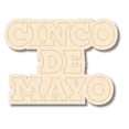 thumbnail image 1 of Unfinished Wood Etched Cinco De Mayo Shape | Paint By Line Crafts 24" / 1/4", 1 of 2
