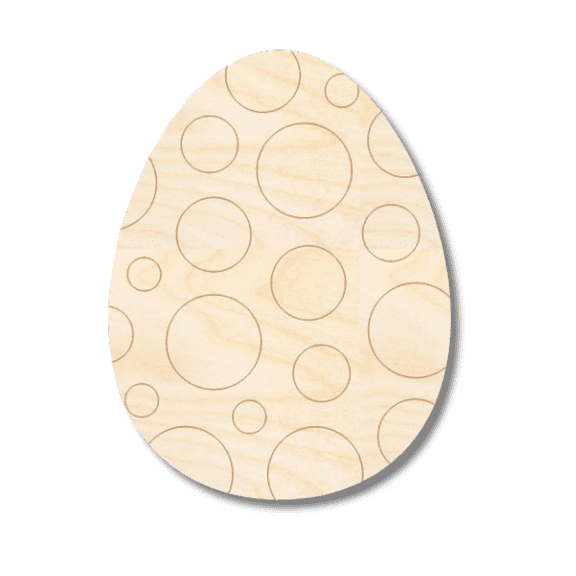 Unfinished Wood Etched Circle Pattern Egg Shape | Paint By Line Crafts 3" / 1/8"