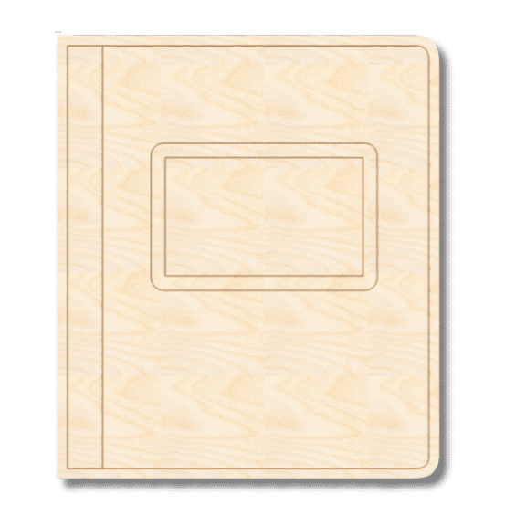Unfinished Wood Etched Composition Notebook Shape 5" / 1/4"