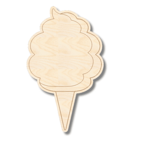 Unfinished Wood Etched Cotton Candy Shape | Paint By Line Crafts 12" / 1/8"