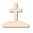 thumbnail image 1 of Unfinished Wood Etched Cross Shape 8" / 1/8", 1 of 2