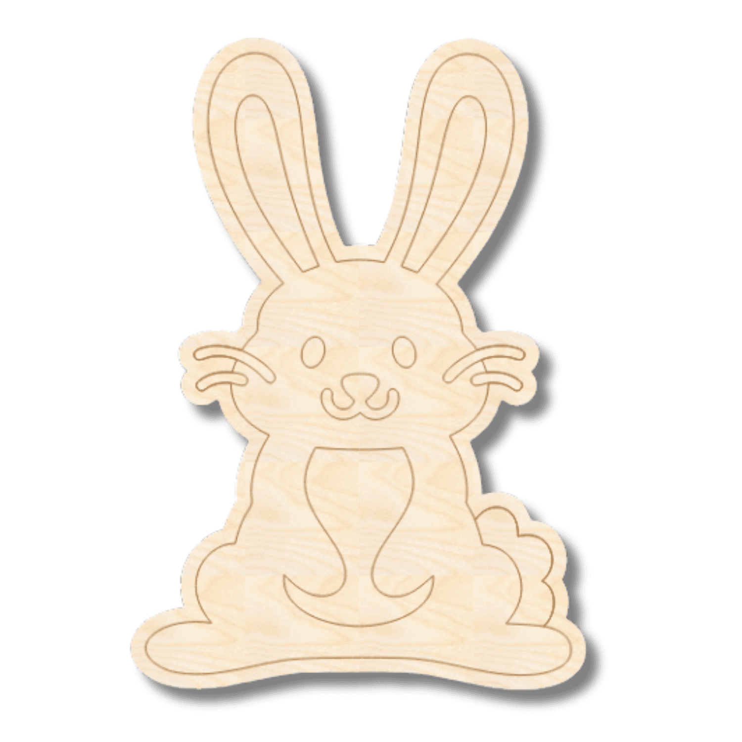 Unfinished Wood Etched Cute Bunny Shape | Paint By Line Crafts | up to ...
