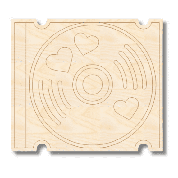 Unfinished Wood Etched Cute CD Shape 20" / 1/8"