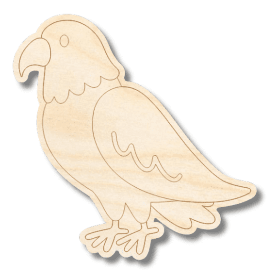 Unfinished Wood Etched Eagle Shape | Paint By Line Crafts 3" / 1/4"