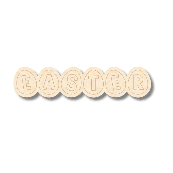 Unfinished Wood Etched Easter Eggs Shape | Paint By Line Crafts 3" / 1/4"