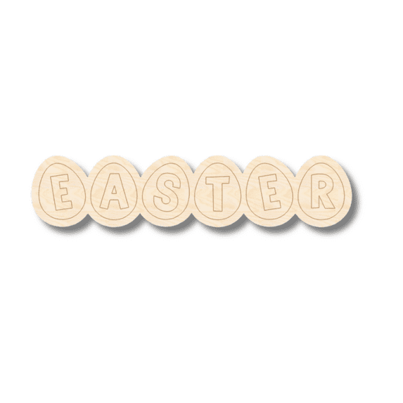 Unfinished Wood Etched Easter Eggs Shape 8" / 1/4"