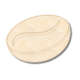 thumbnail image 1 of Unfinished Wood Etched Espresso Bean Shape 4" / 1/8", 1 of 2
