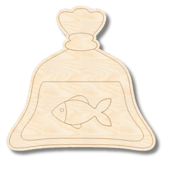Unfinished Wood Etched Fair Goldfish Shape | Paint By Line Crafts 3" / 1/4"