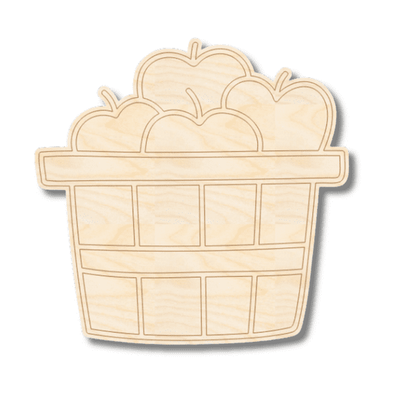 Unfinished Wood Etched Farm Apple Barrel Shape 3" / 1/8"