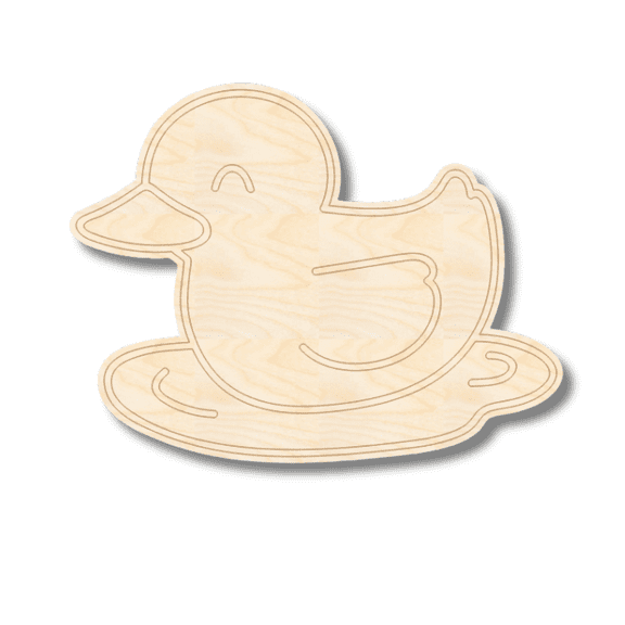 Unfinished Wood Etched Farm Duck Shape | Paint By Line Crafts 6" / 1/8"