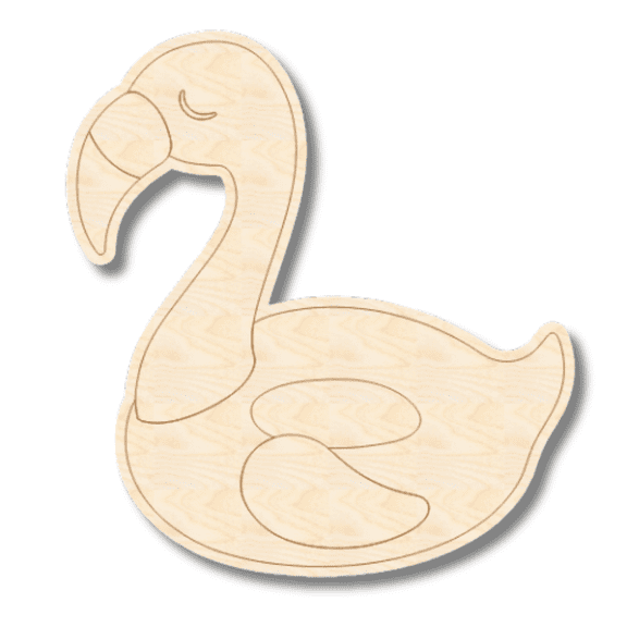 Unfinished Wood Etched Flamingo Float Shape 14" / 1/4"